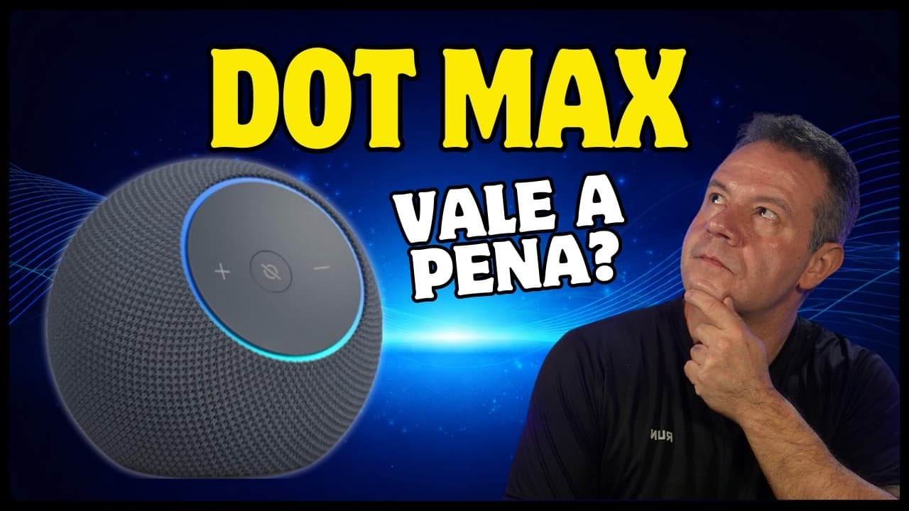 Thumbnail do vídeo Echo Dot MAX Vale a Pena? Testei o Echo Dot com os GRAVES Mais Fortes da Linha! 🔊