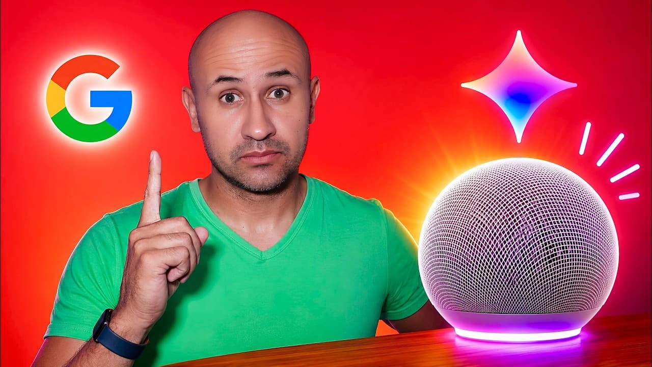 Thumbnail do vídeo Google Home Speaker Gemini: ¿Mejor que Nest Audio y Nest Mini? Nuevo smart speaker con Gemini 2026