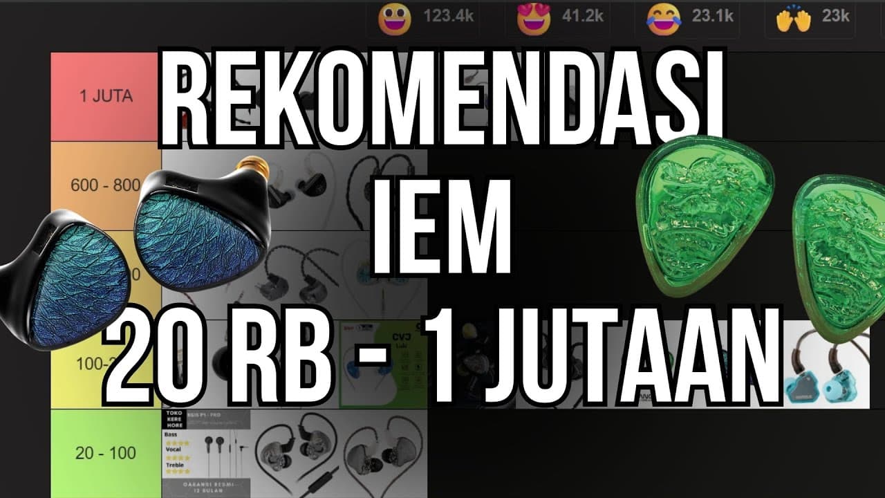 Thumbnail do vídeo Rekomendasi IEM Terbaik 2025 | Mulai 20 Ribu Sampai 1 Jutaan 🔥