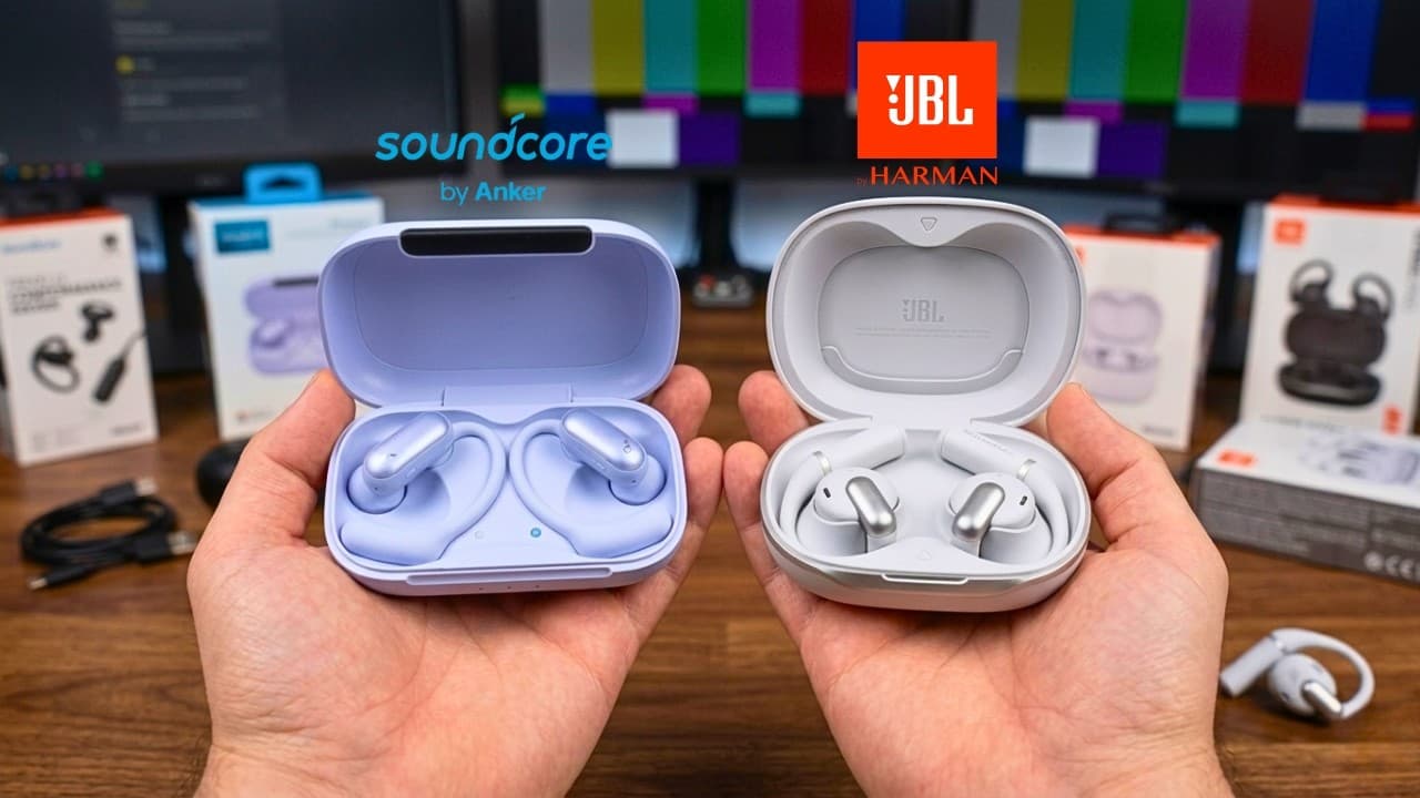 Thumbnail do vídeo JBL Sense Pro vs Soundcore AeroFit 2 Pro Best Open-Ear Earbuds 2026