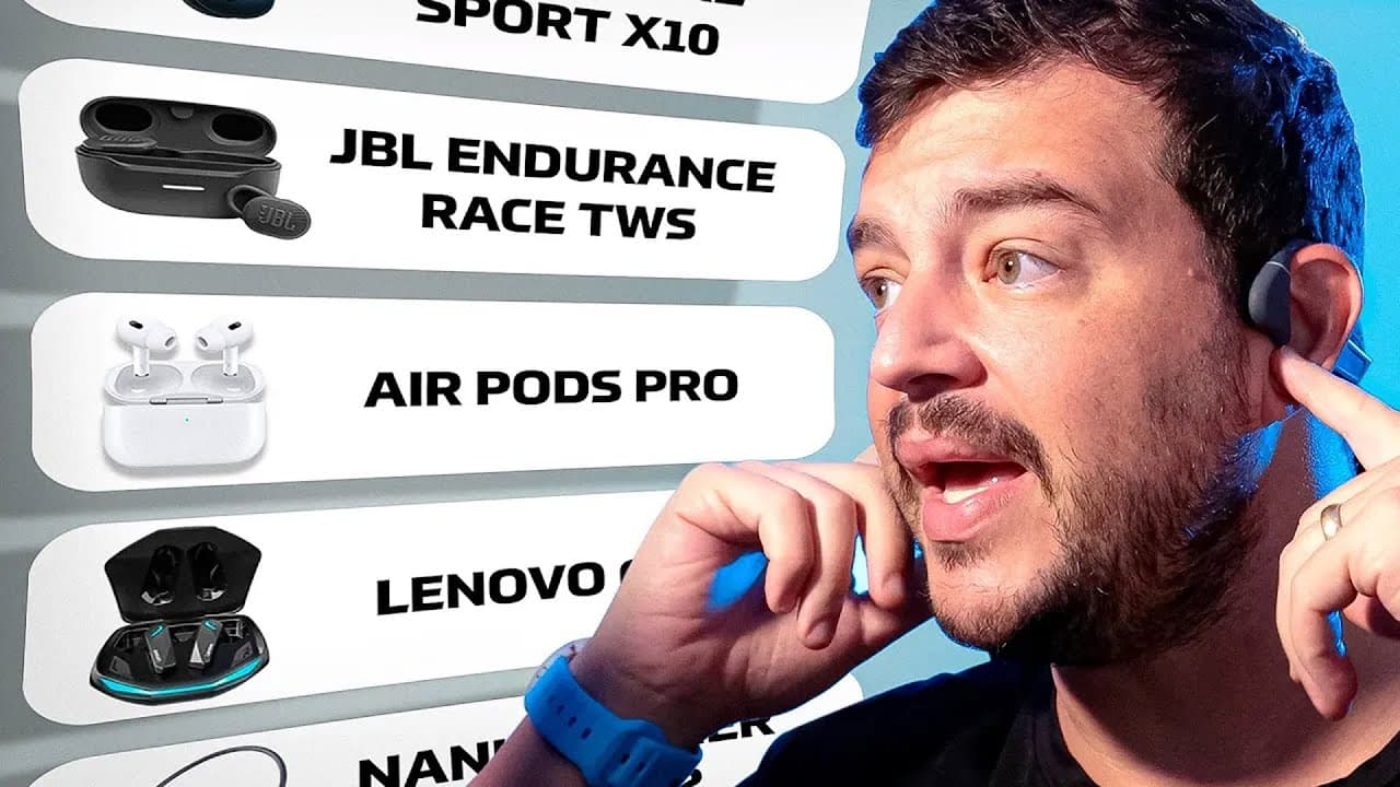 Thumbnail do vídeo TOP 5 MELHORES FONES de OUVIDO para CORREDORES