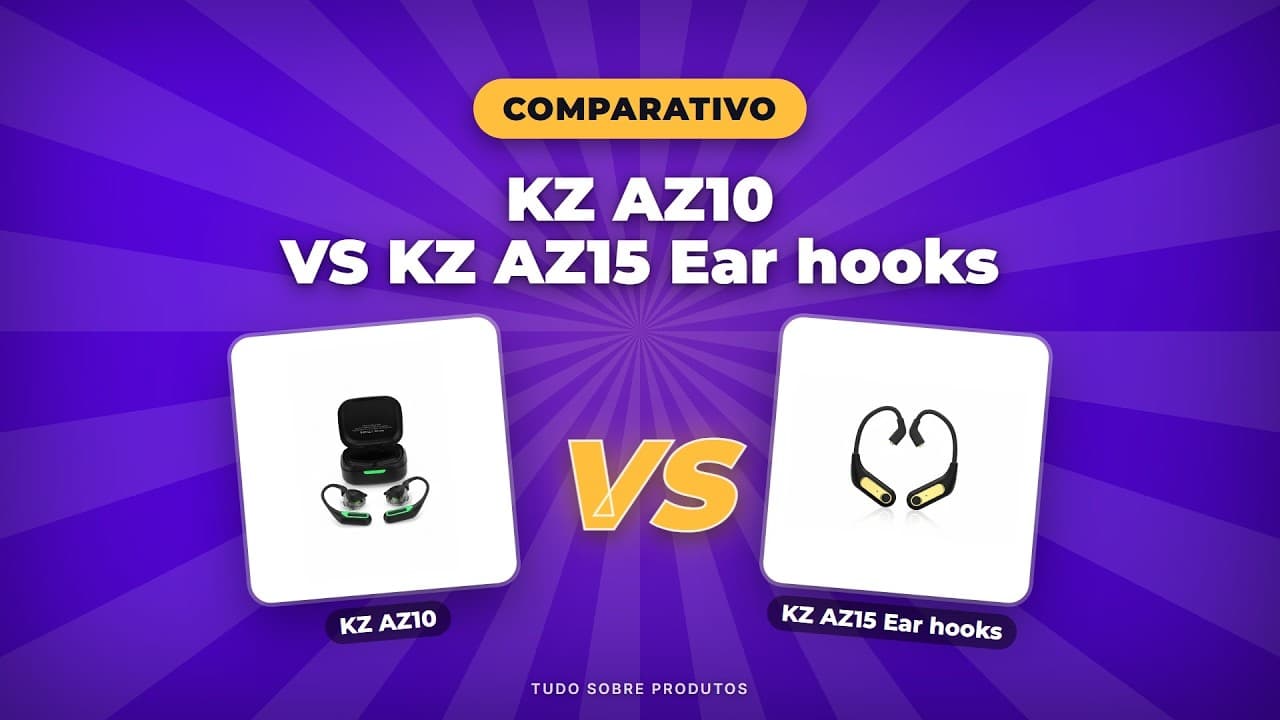 Capa do vídeo oficial: KZ AZ10 vs AZ15 (2026): Qual o Melhor Ear Hook pra Você? COMPARATIVO!