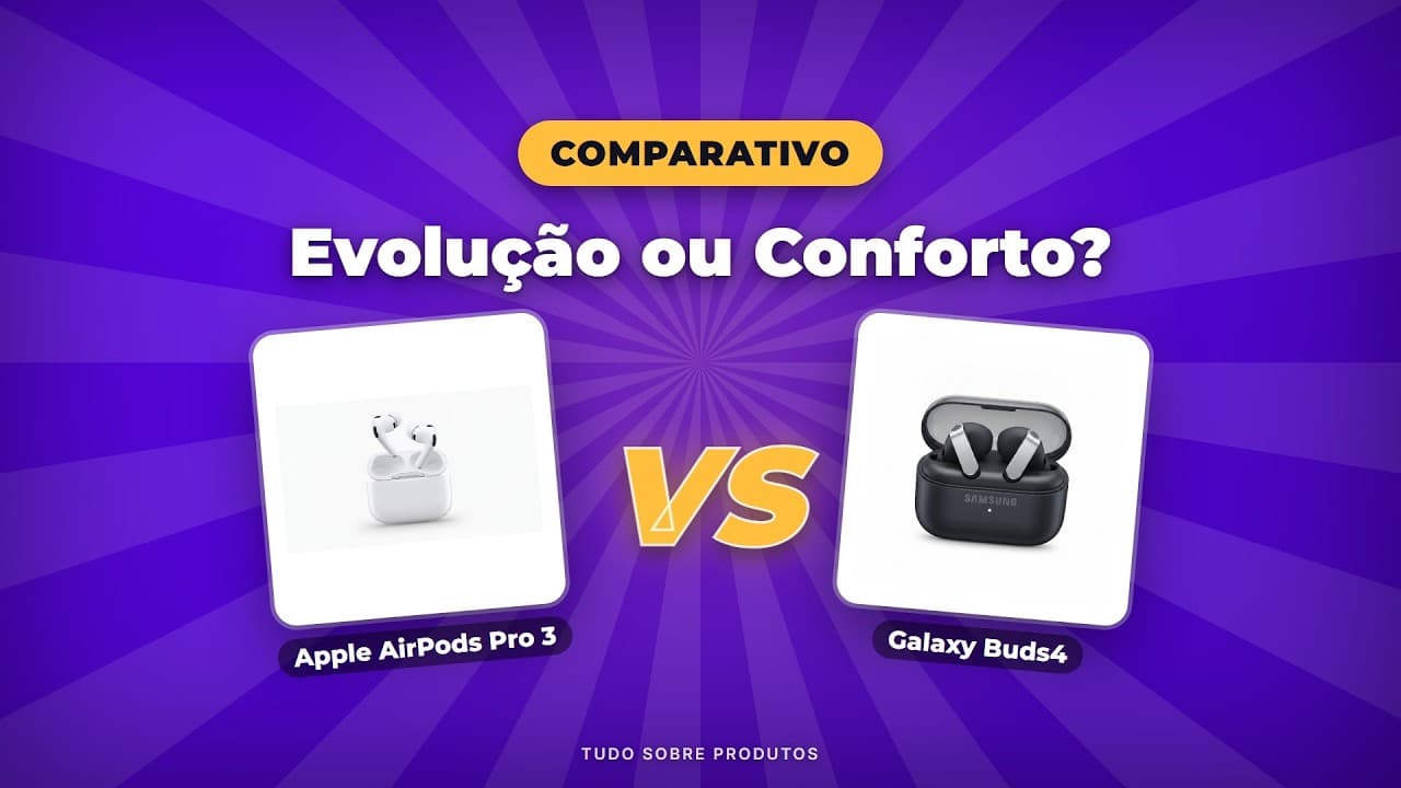 Capa do vídeo oficial: AirPods Pro 3 vs Buds4 (2026): A Batalha Final! Qual o Melhor Fone?