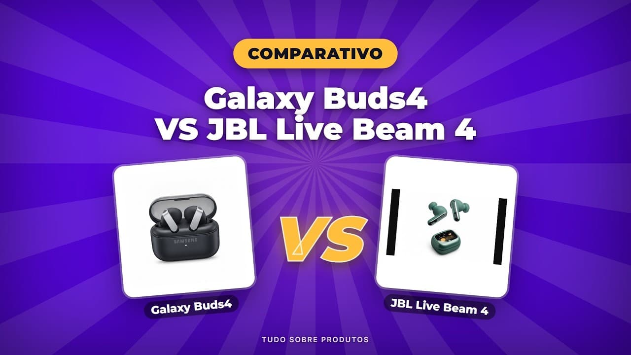 Capa do vídeo oficial: Galaxy Buds4 x JBL Live Beam 4: O GRANDE Comparativo de Fones 2026!