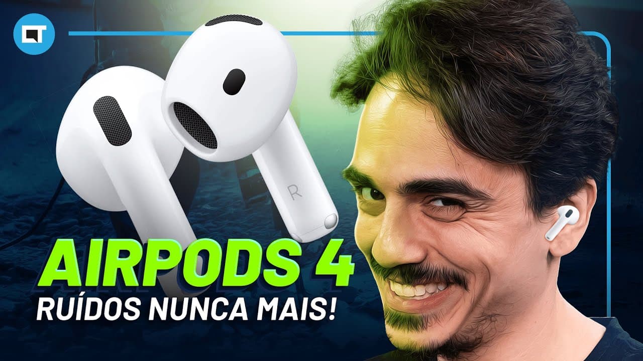 Thumbnail do vídeo AirPods 4 ANC, os fones Bluetooth da Apple com cancelamento de ruído sem ponta intra-auricular