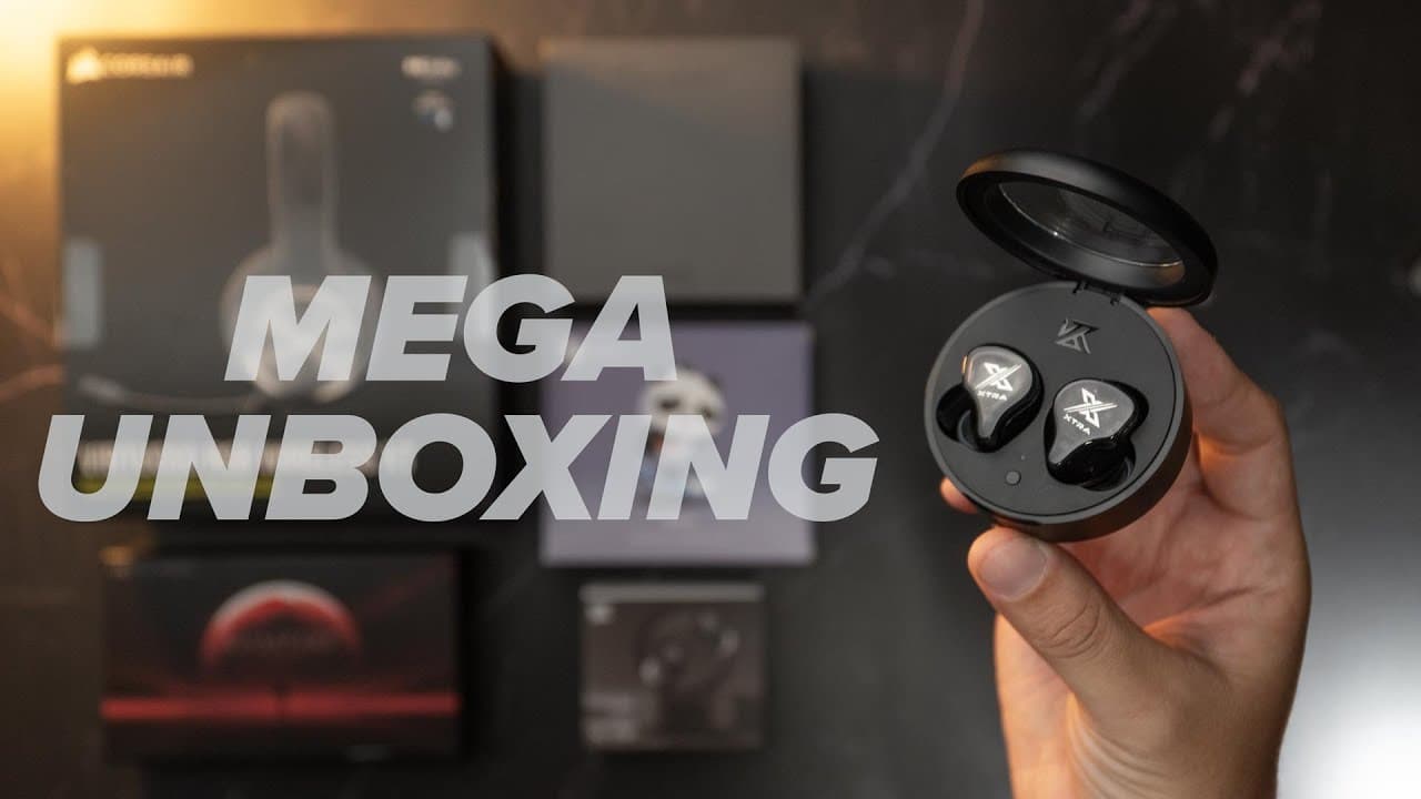 Thumbnail do vídeo MEGA-UNBOXING: KZ Xtra, Corsair Virtuoso Wireless, Tin Dudu, Oriveti bleqk e Kotori Vampire