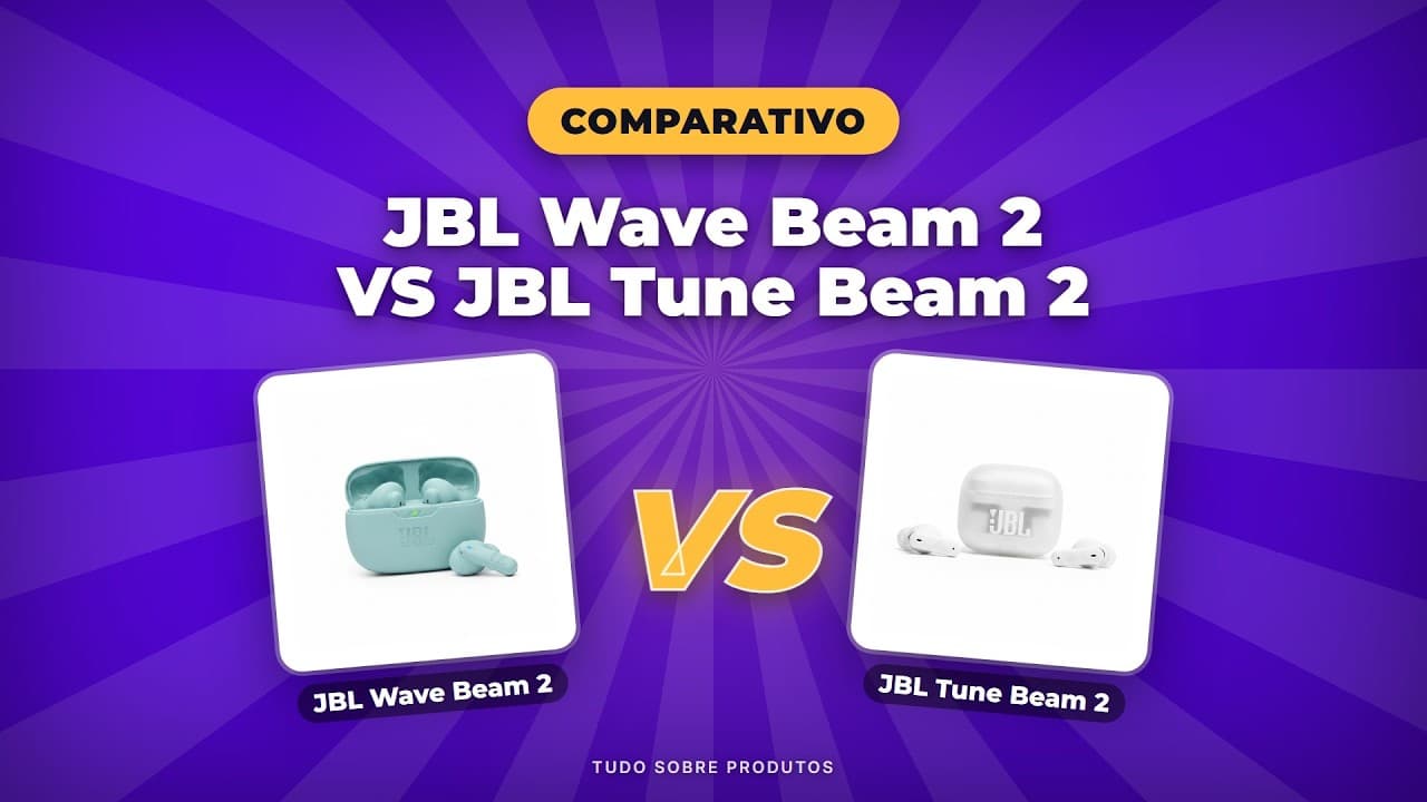Capa do vídeo oficial: Batalha JBL 2026: Wave Beam 2 vs Tune Beam 2 - Quem Vence?