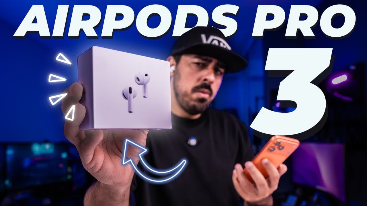 Thumbnail do vídeo AirPods Pro 3: O Fone da Apple que Vai Mudar TUDO