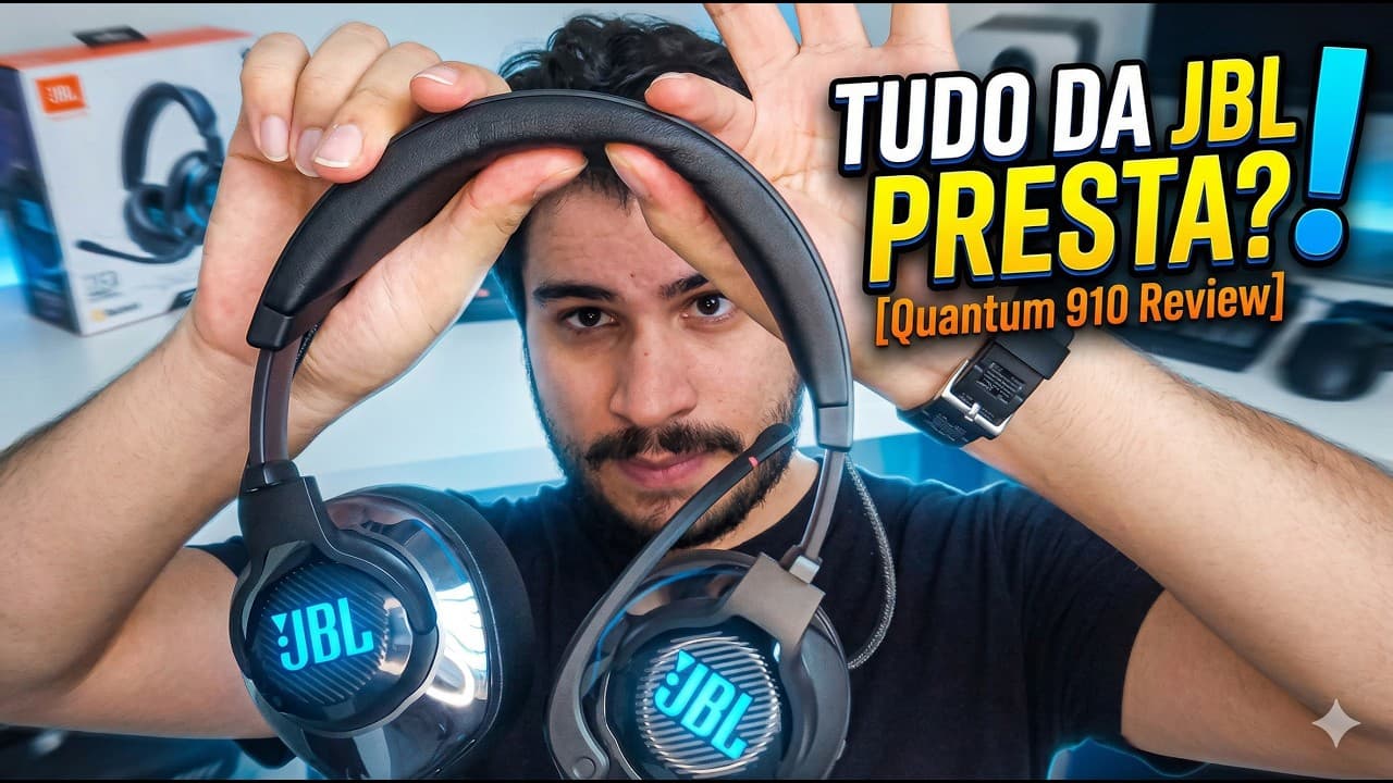 Thumbnail do vídeo TUDO da JBL PRESTA? Review Sincera do JBL Quantum 910!