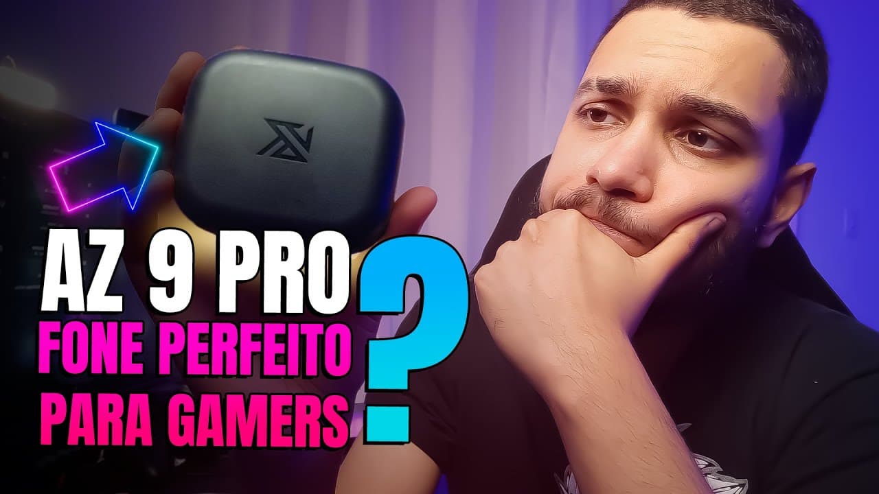 Thumbnail do vídeo FIZ O MELHOR FONE BLUETOOTH PARA GAMERS? - REVIEW AZ 9 PRO