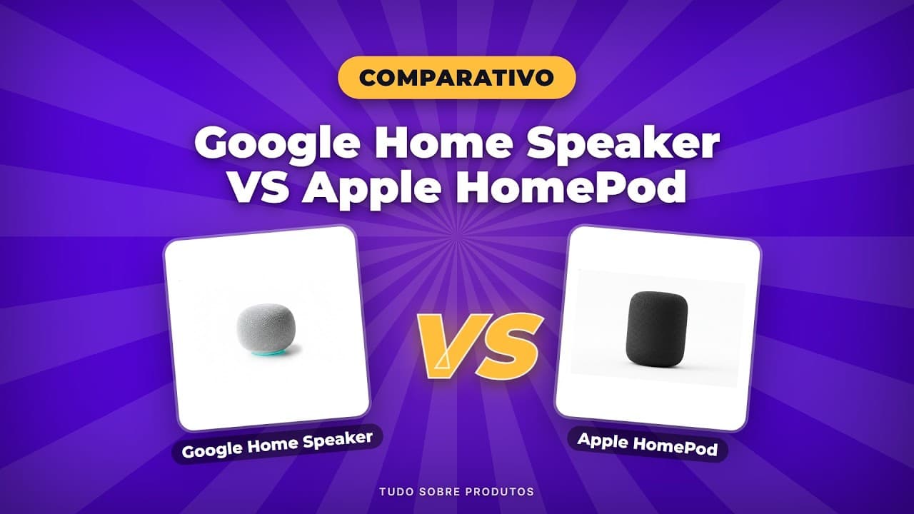Capa do vídeo oficial: Google Home Speaker ou Apple HomePod? O VEREDITO de 2026!