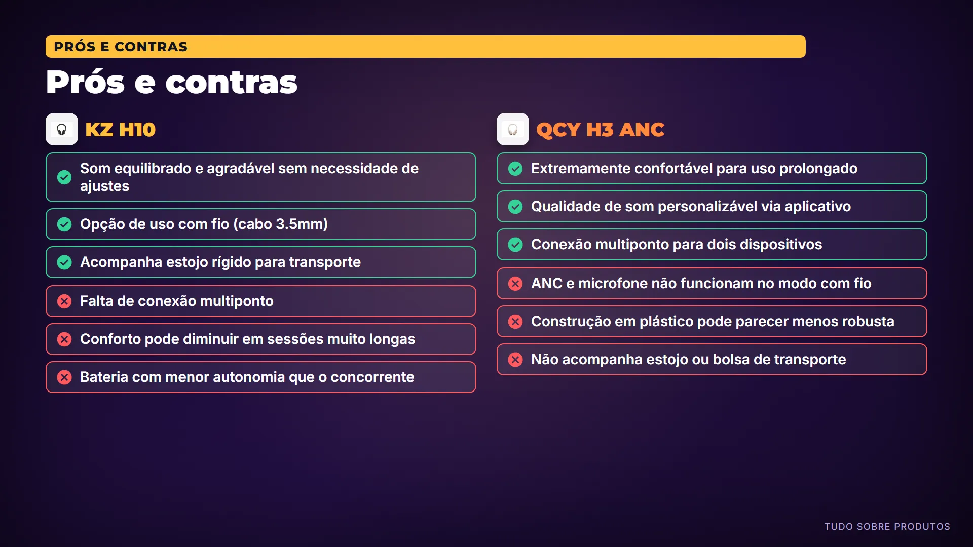 Prós e contras: O que pesa a favor e contra cada um.