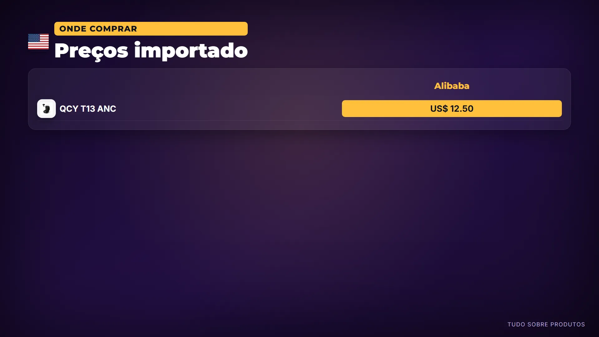Preços importado: Importando lá fora: o QCY T13 ANC por 12.50 dólares na Alibaba.