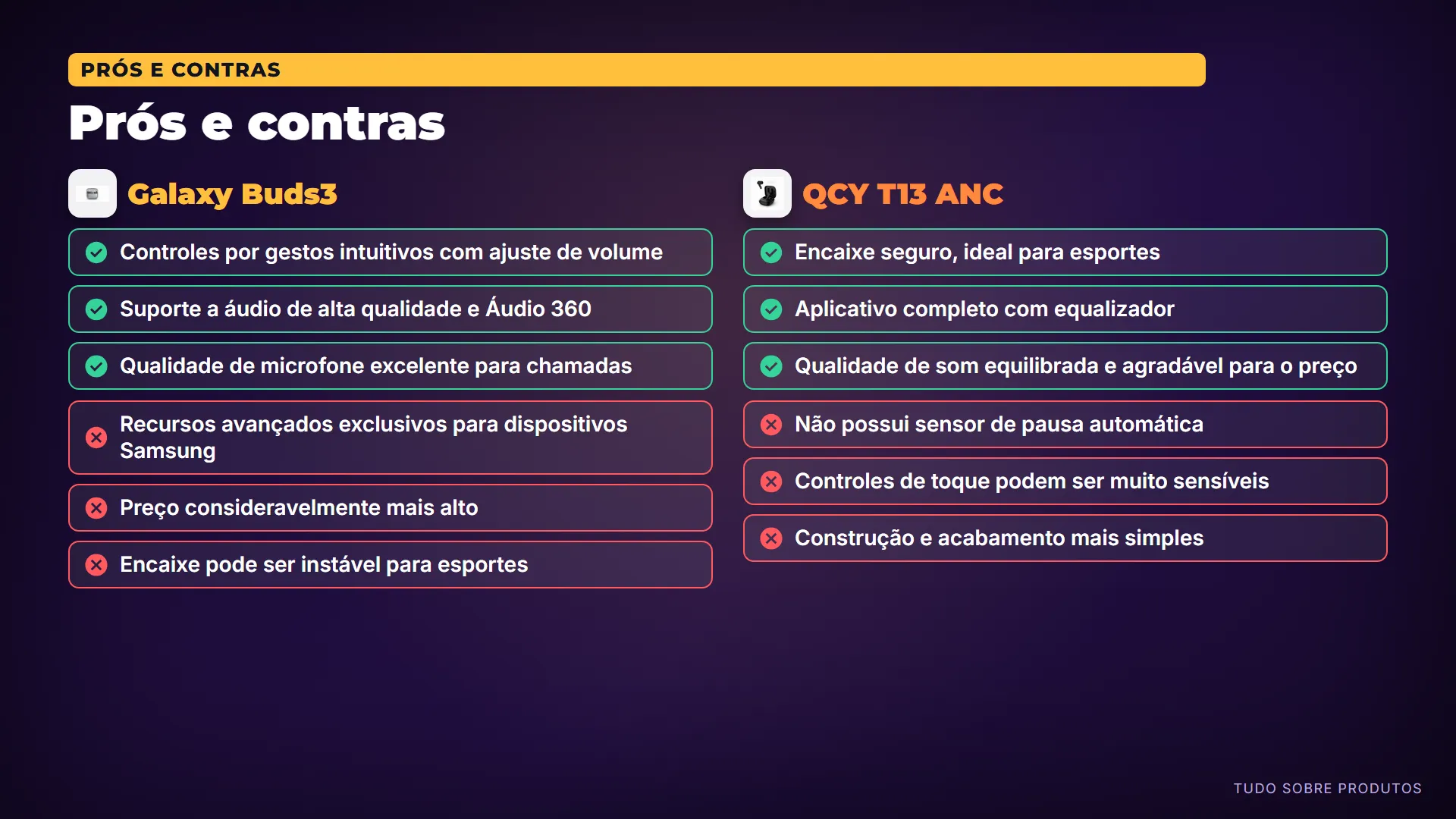 Prós e contras: O que pesa a favor e contra cada um.