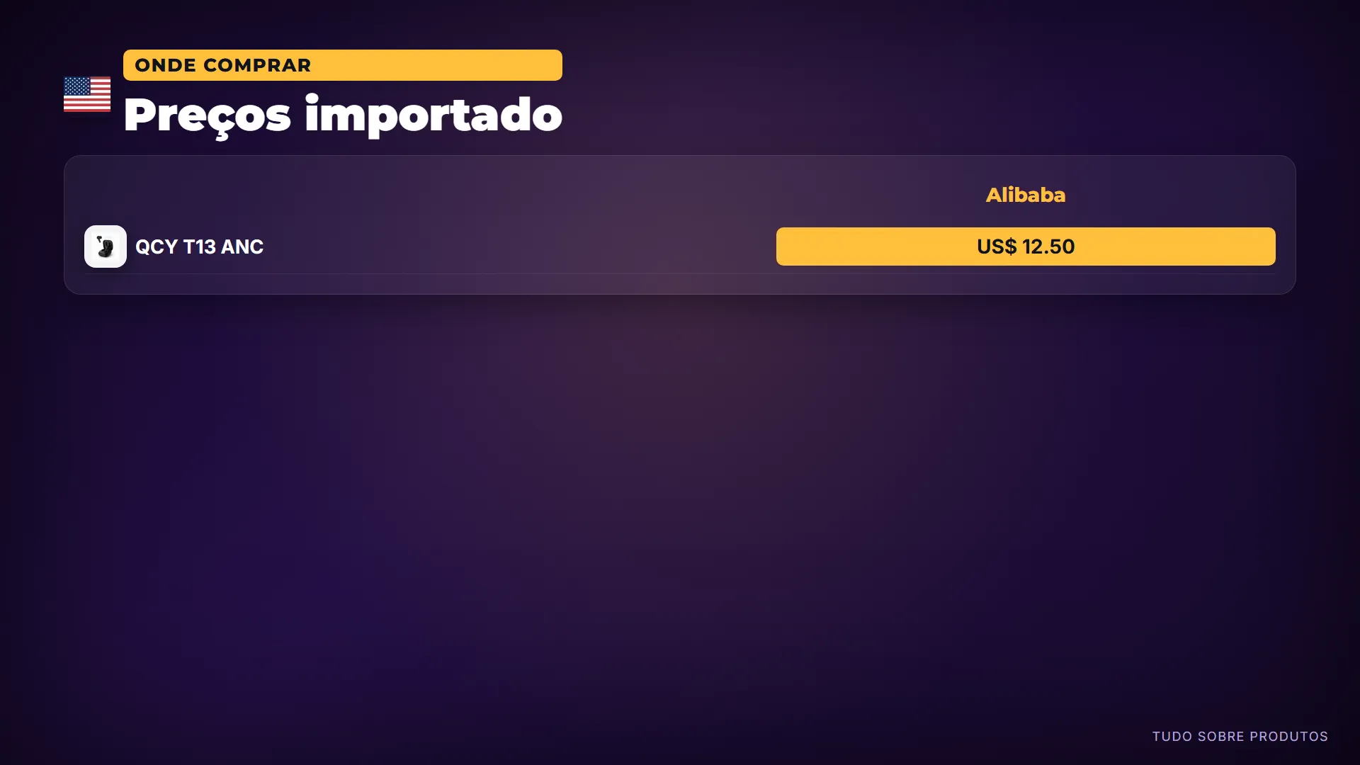 Preços importado: Importando lá fora: o QCY T13 ANC por 12.50 dólares na Alibaba.