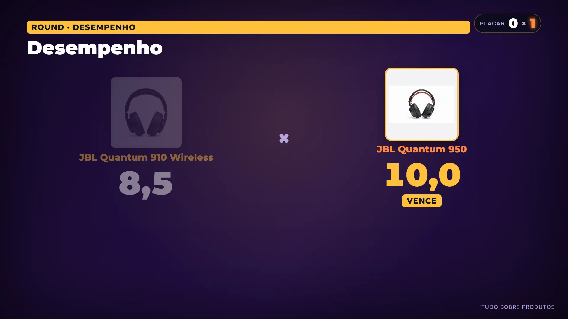 Desempenho: A vitória do JBL Quantum 950 é absoluta e inquestionável.