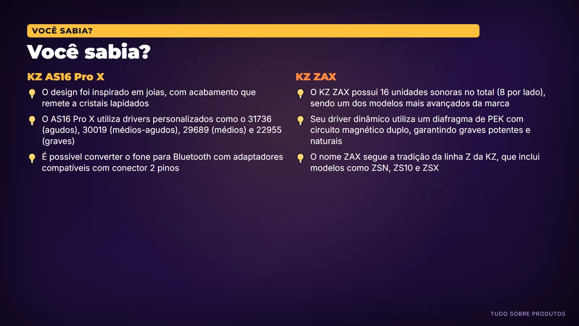 Você sabia?: Algumas curiosidades sobre cada um.