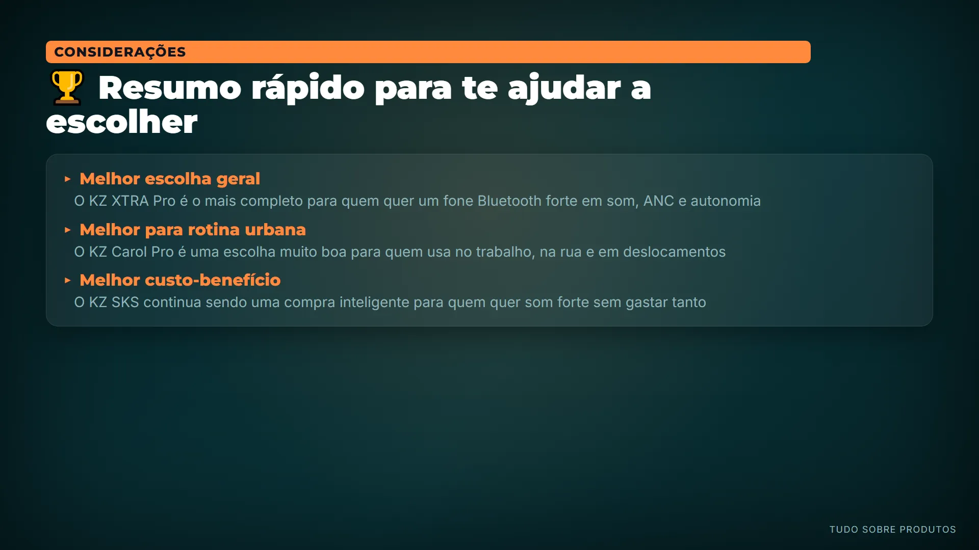 🏆 Resumo rápido para te ajudar a escolher: Um resumo rápido pra te ajudar a escolher.