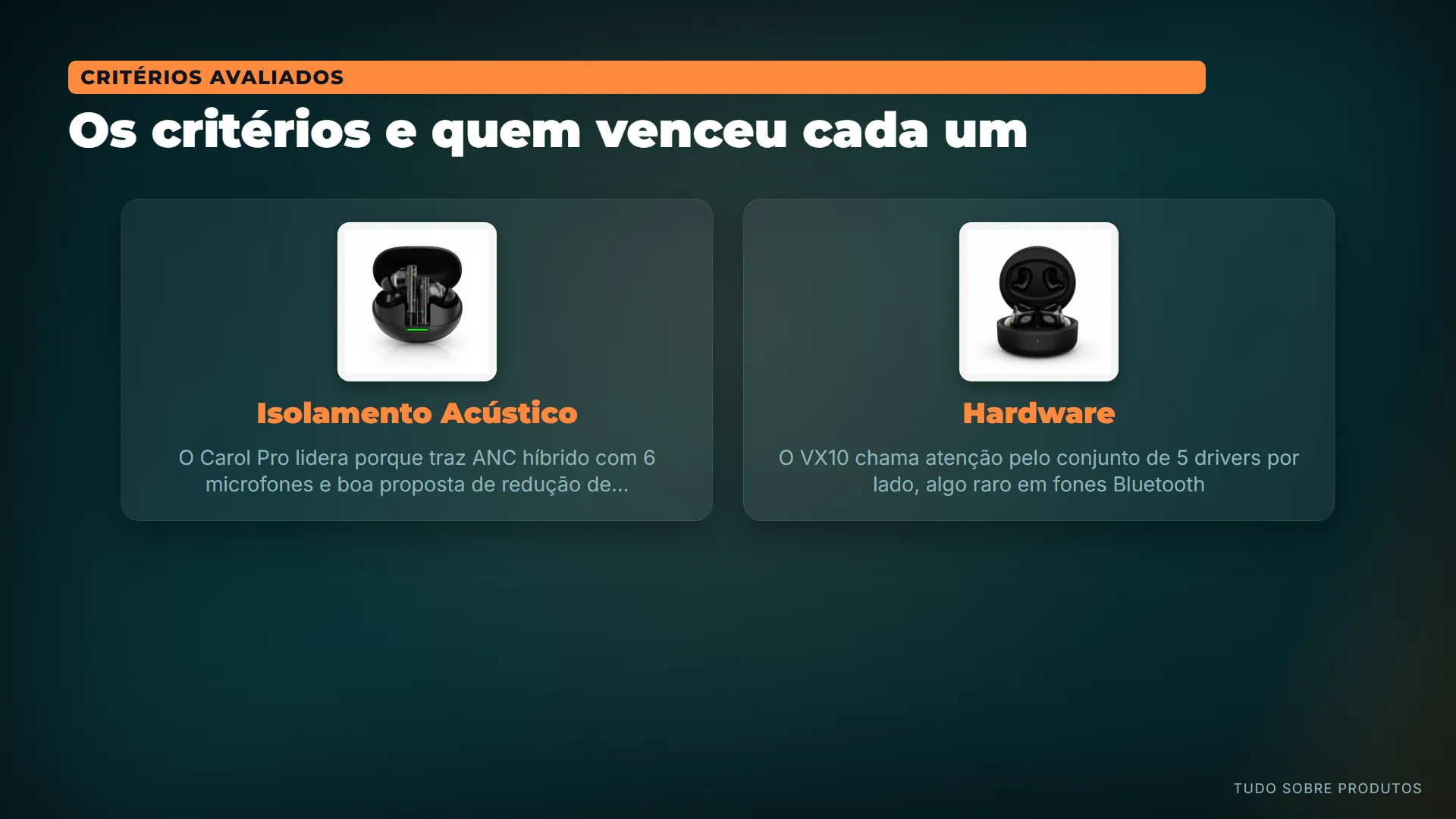 Os critérios e quem venceu cada um: Critério a critério, quem levou a melhor.
