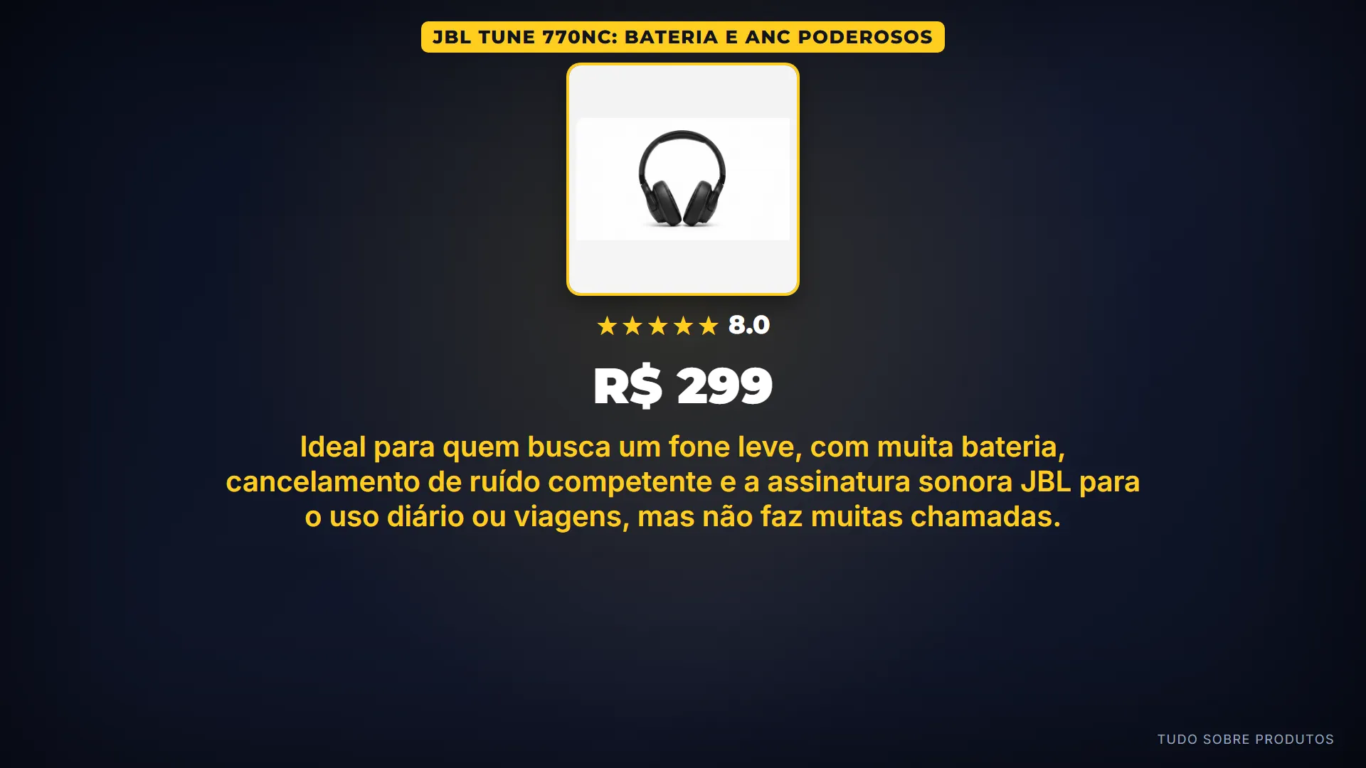 JBL Tune 770NC: Bateria e ANC Poderosos: Sim, se busca um fone com bateria impressionante e cancelamento de ruído eficaz para o dia a dia, mesmo com as ressalva…