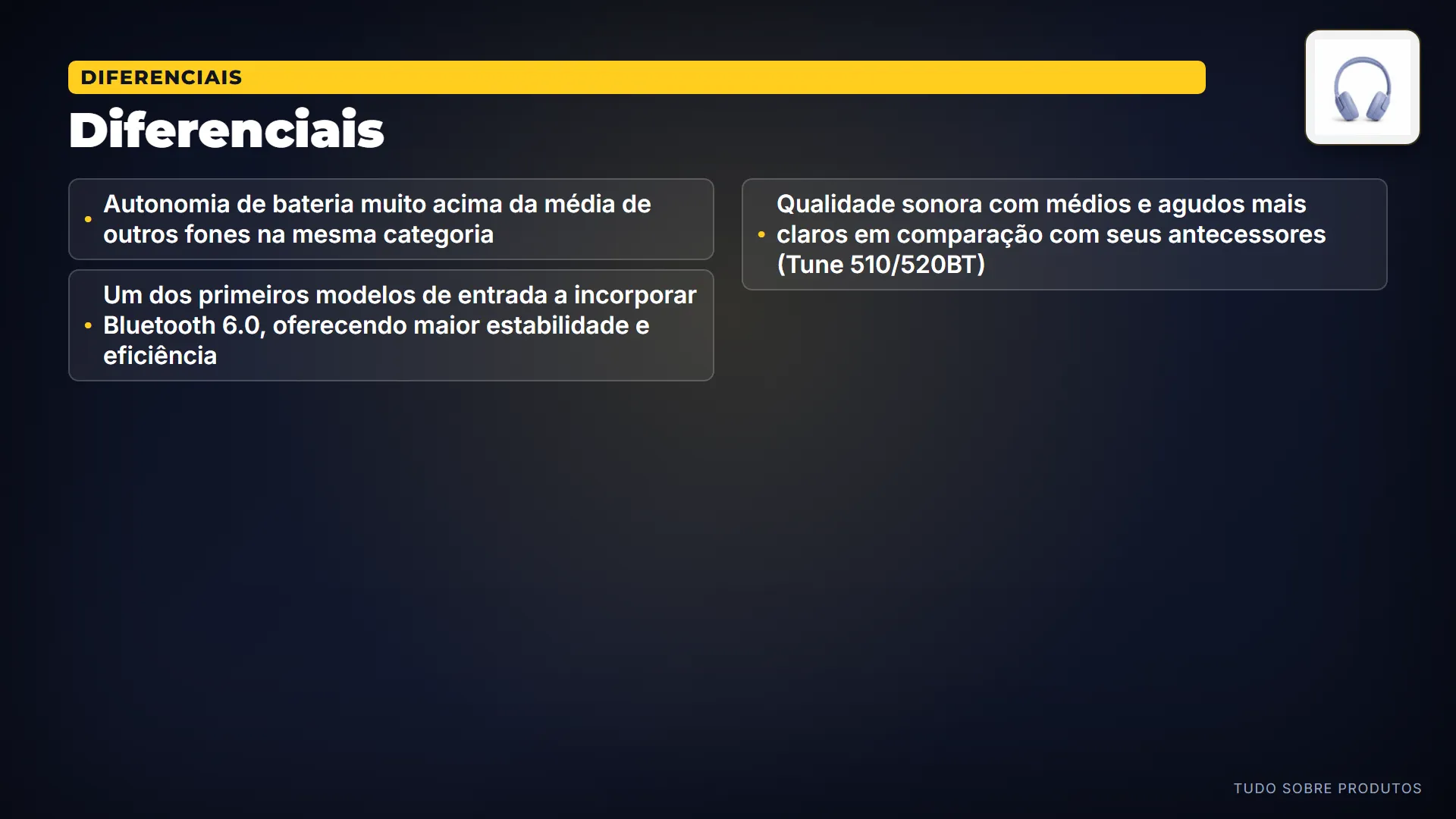 Diferenciais: O principal diferencial é a bateria de 76 horas, raridade na categoria.