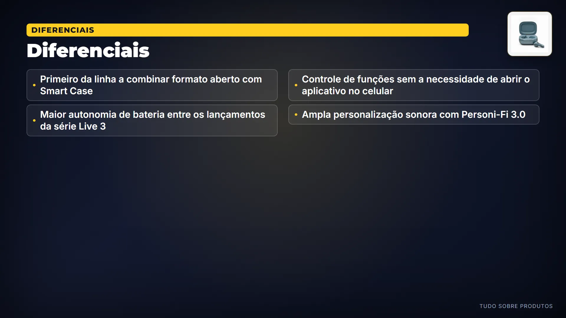 Diferenciais: O grande diferencial é o Smart Case com tela, que oferece controle total sem pegar o celular.