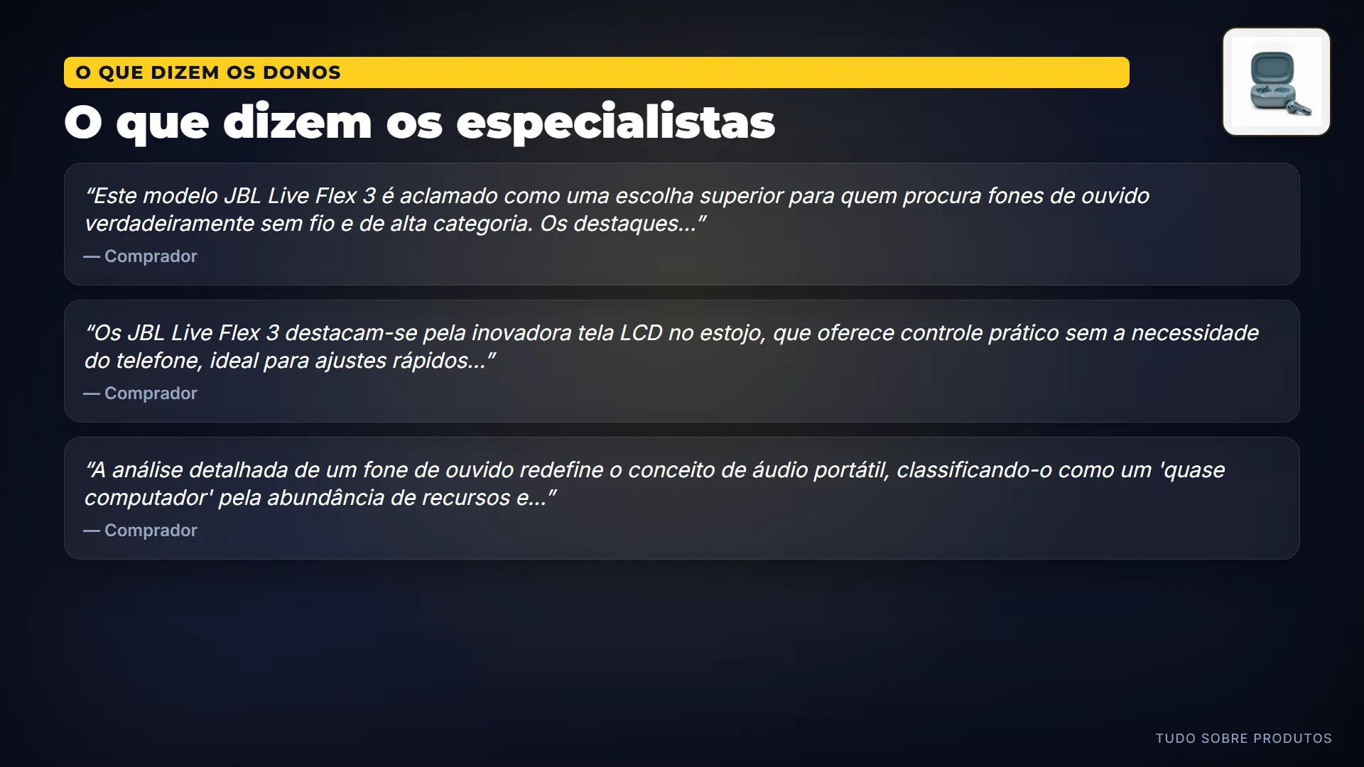 O que dizem os especialistas: Analisamos 18 vídeos sobre ele — e o consenso é claro: o Live Flex 3 é superior para quem busca fones sem fio de alta c…