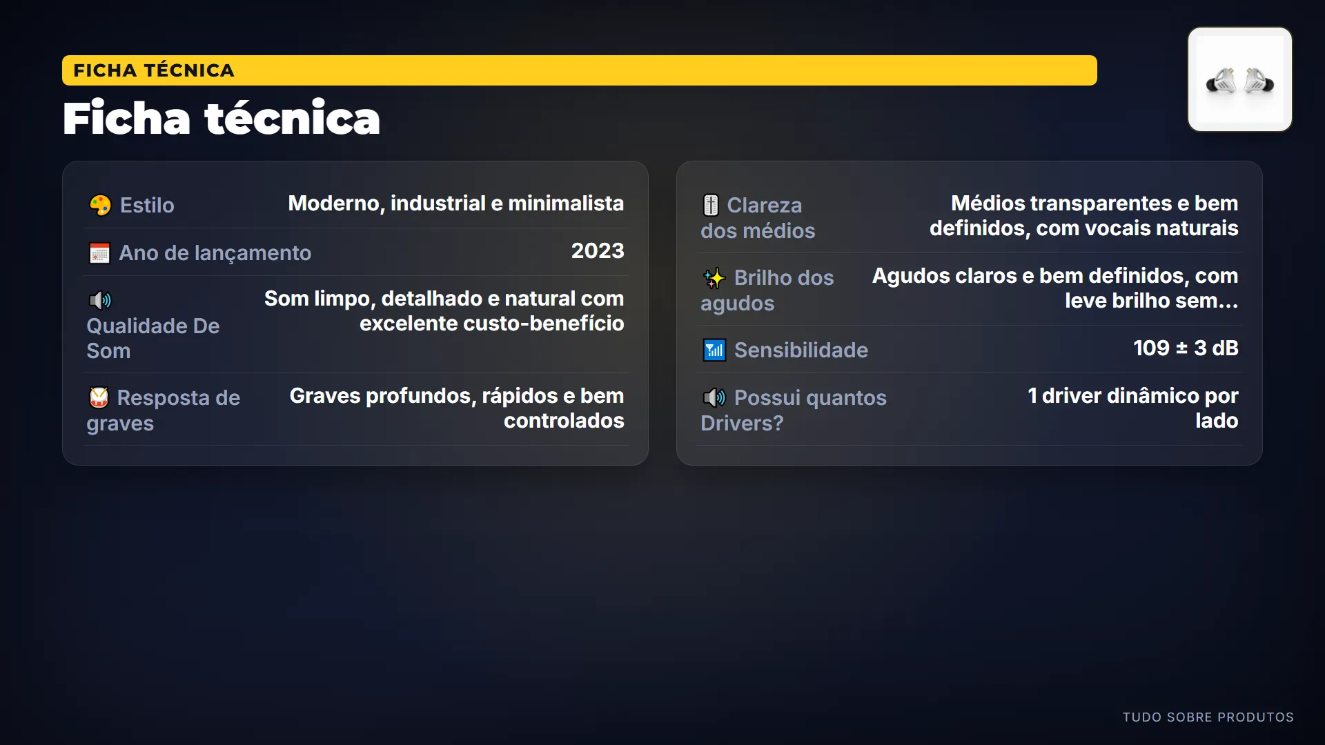 Ficha técnica: Na ficha técnica, o ZVX traz um driver dinâmico único de 10 milímetros com cavidade dupla, bobina de 4 camadas e um dia…