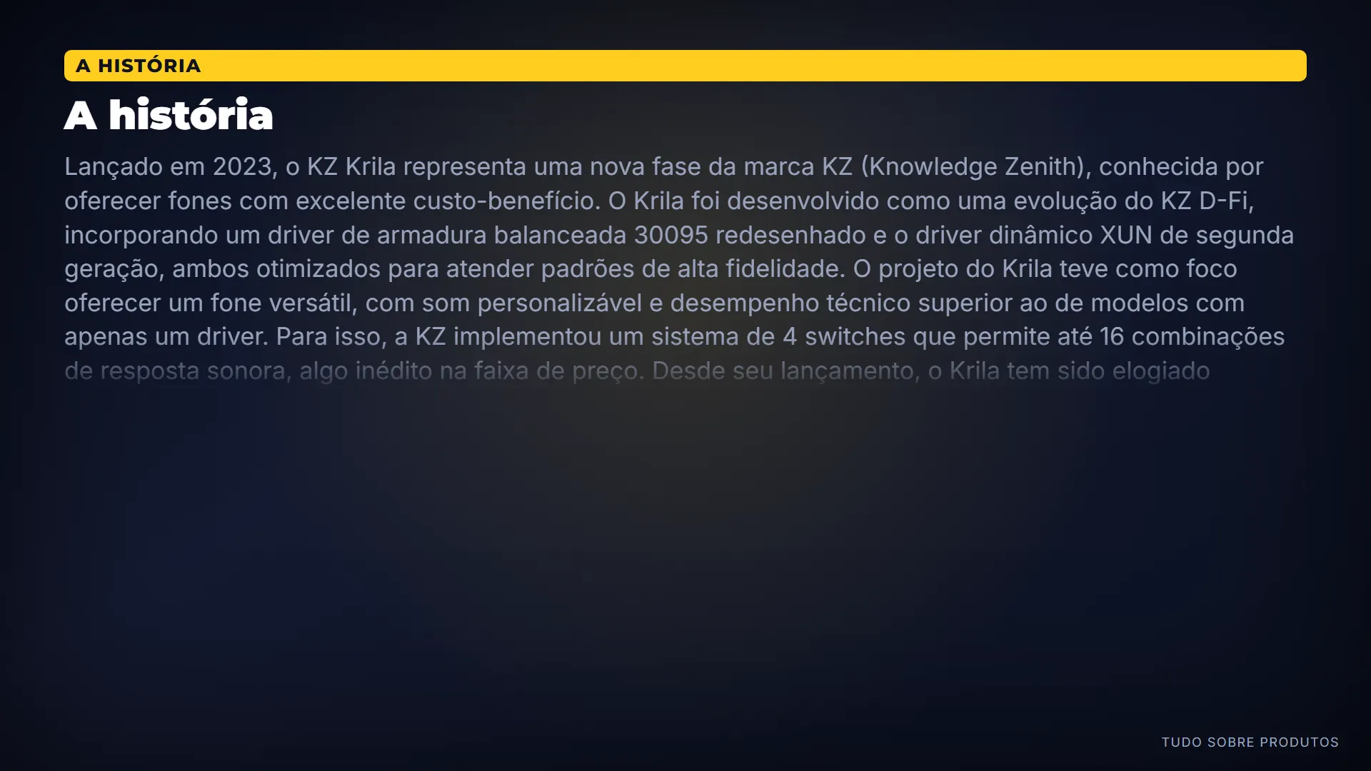 A história: Lançado em 2023, o Krila marca uma evolução da KZ.