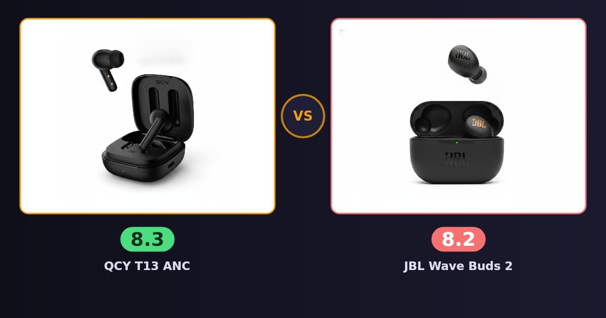 QCY T13 ANC x JBL Wave Buds 2
