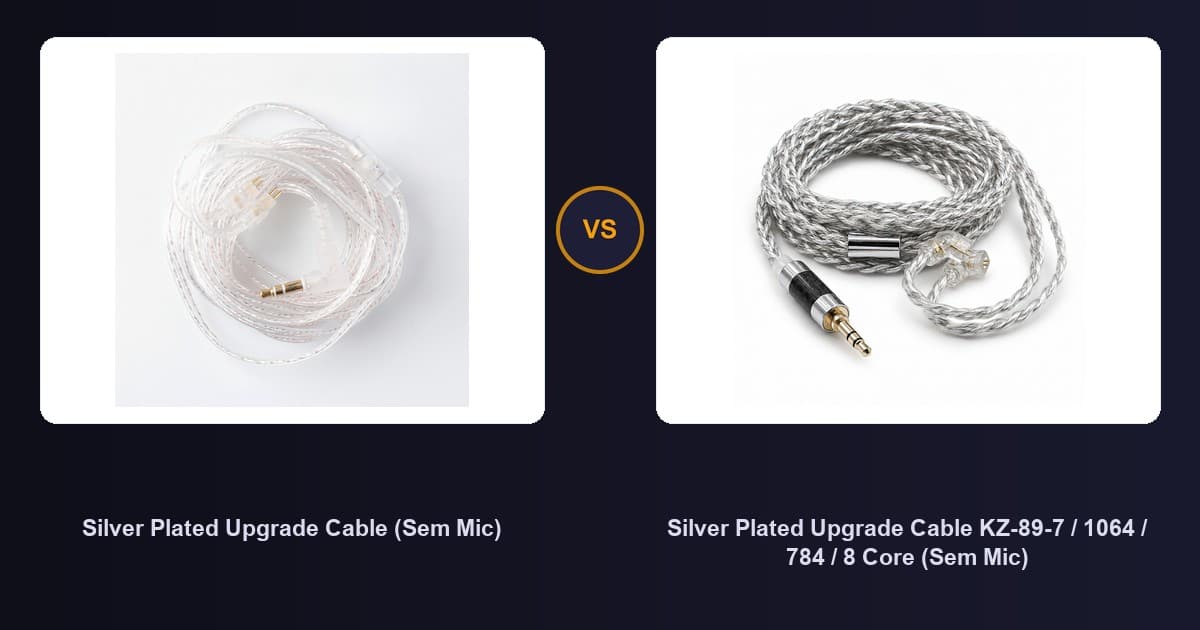 Cabo padrão KZ vs x Silver Plated Upgrade Cable