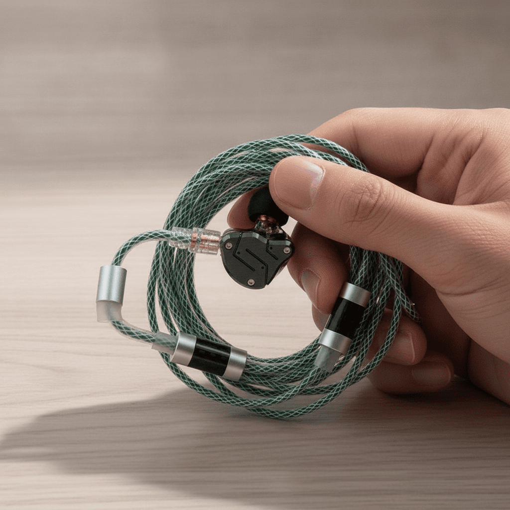 Silver Plated Upgrade Cable KZ 90-11 OFC (Sem Mic): in_hand